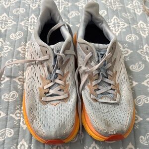 Hoka Gray and Orange Women's Sneakers